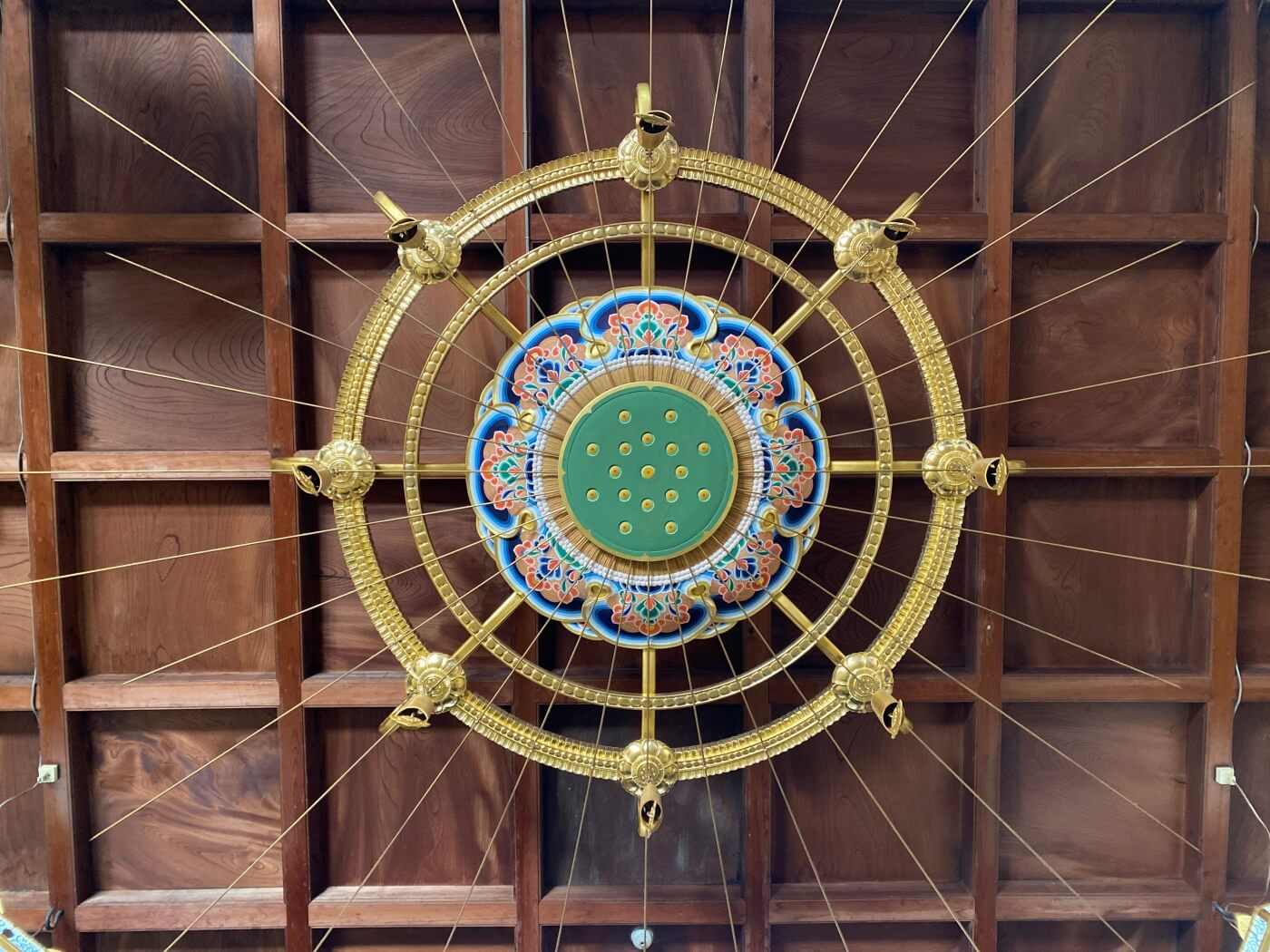 Ceiling mounted mandala at a Buddhist temple in Makinohara, Shizuoka, Japan.